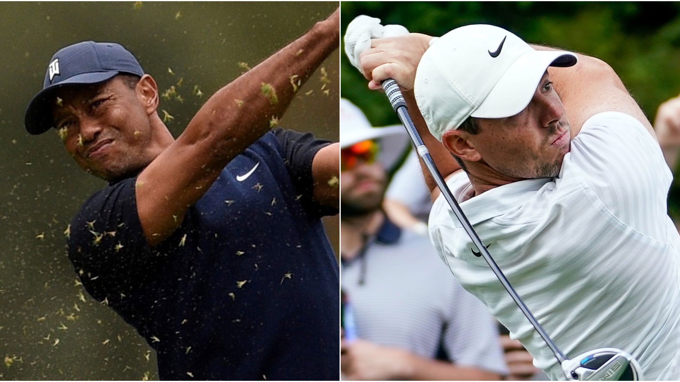 Tiger Woods and Rory McIlroy take part in TaylorMade DRIVING CONTEST